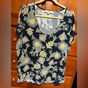 Loft scoop neck tee navy xl